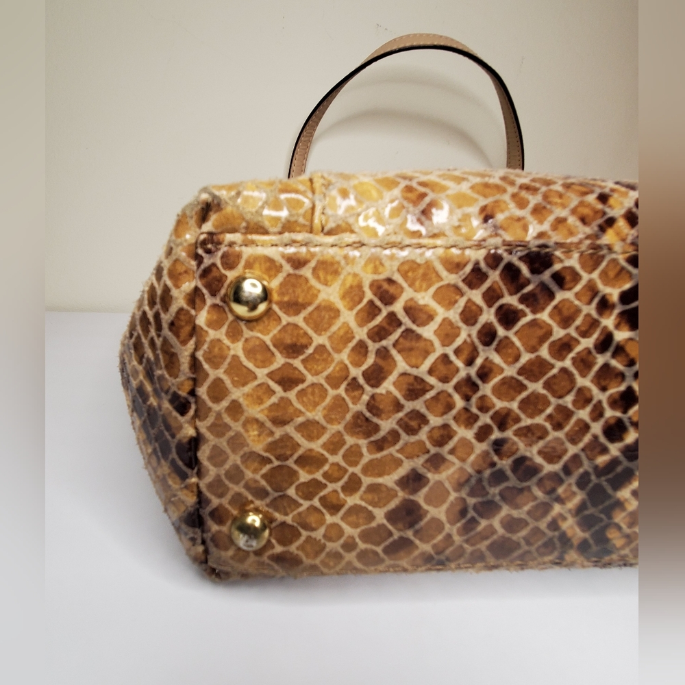 Michael Kors Ladies Brown Leather Python Tote Jet… - image 6